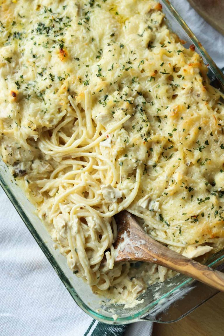 Chicken Tetrazzini (Cream Pasta Bake)