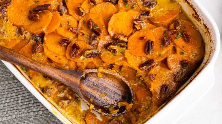 Maple scalloped sweet potato